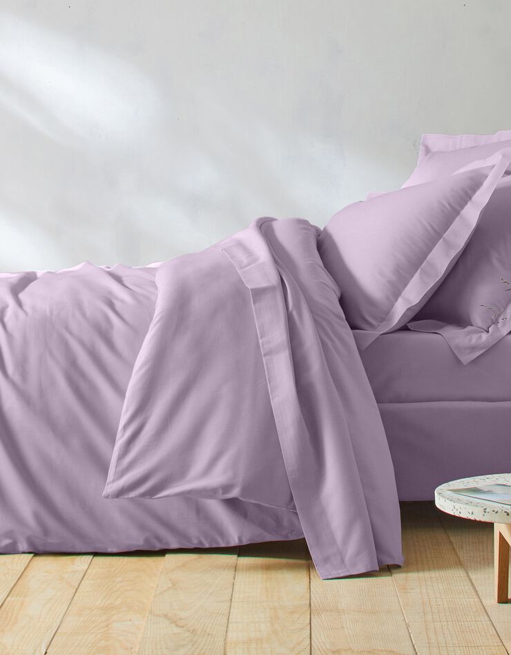 Linge de lit uni - coton bio (violine)