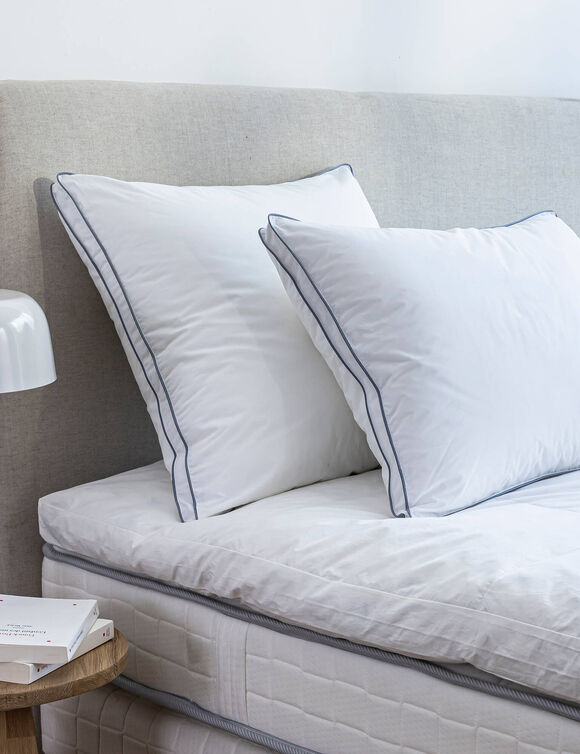 Oreiller percale coton Qualigel ferme (blanc)