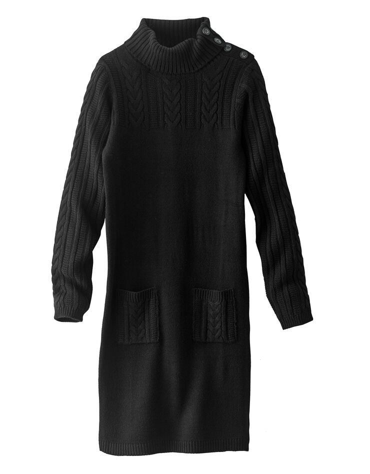 Robe pull maille torsadée (noir) Robe pull maille torsadée (noir)