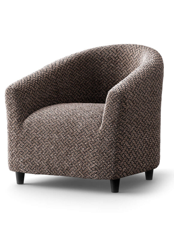 Housse bi-extensible microfibre gaufr&eacute;e graphique pour fauteuil cabriolet (chocolat)