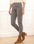 Legging à carreaux tissés-teints, taille élastiquée (noir / beige)