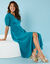 Robe longue Spécial Petites, voile uni (vert canard)