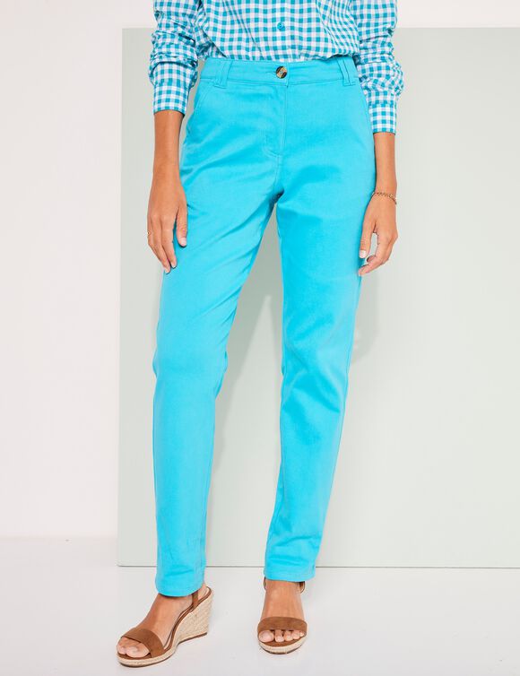 Pantalon chino stretch (turquoise)