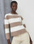 Pull larges rayures (&eacute;cru / taupe)