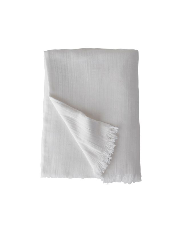 Jeté double gaze de coton (blanc)