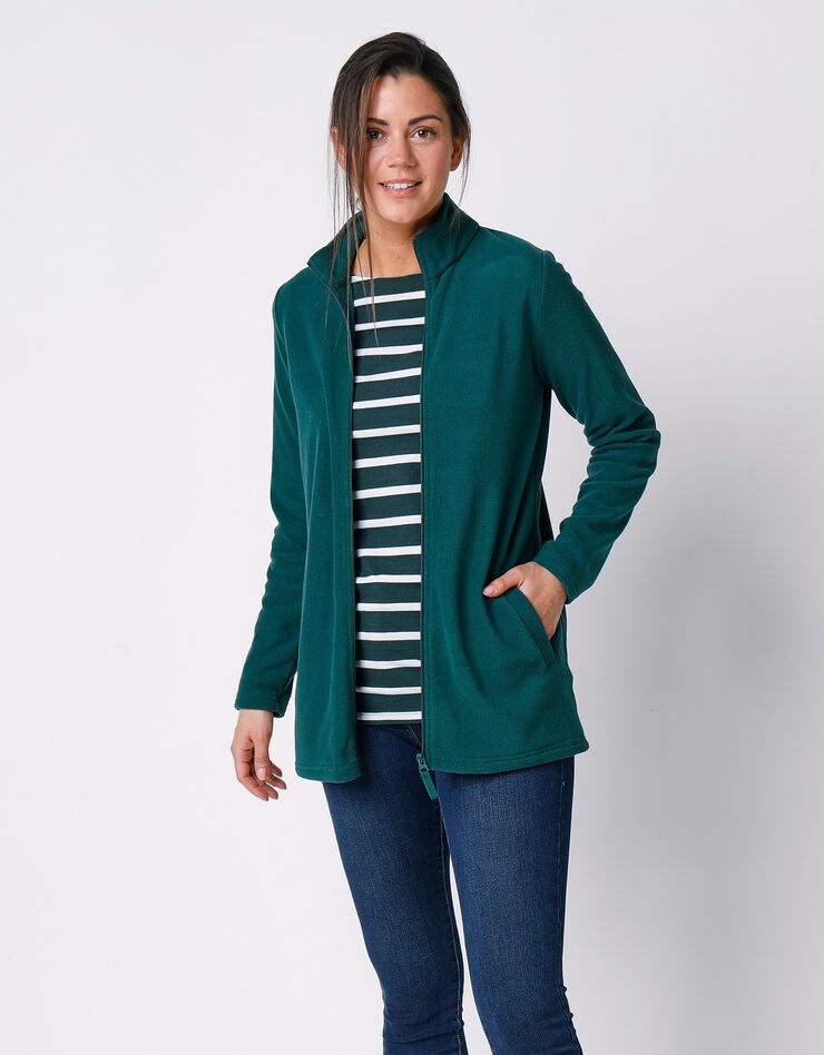 Veste polaire zippée manches longues (vert émeraude) Veste polaire zippée manches longues (vert émeraude)