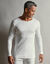 T-shirt sous-v&ecirc;tement homme col rond manches longues chaleur douce - lot de 2 (blanc)