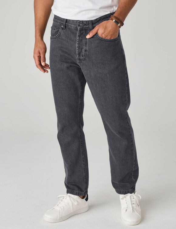 Jean droit basique 100% coton - L28 (gris)