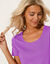 T-shirt uni col rond, coton biologique(**) (violine)