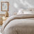 Linge de lit uni en triple gaze de coton (sable)