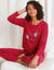 Pyjama manches longues motif "colombes" (cerise)