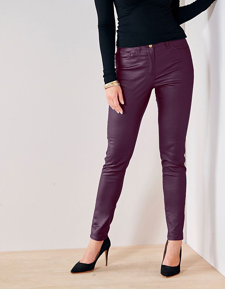 Pantalon enduit fuselé (prune) Pantalon enduit fuselé (prune)