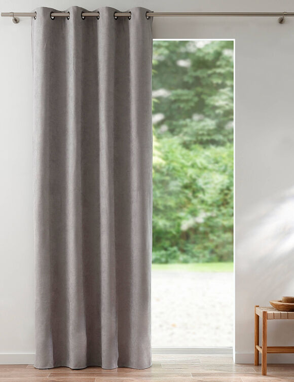 Rideau occultant et isolant finition oeillets (gris perle)