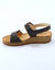 Sandales scratchées largeur confort en cuir (marine)