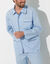 Pyjama uni popeline polyester/coton (ciel)