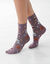 Chaussettes motif "forêt" - lot de 4 paires (caramel / violet)