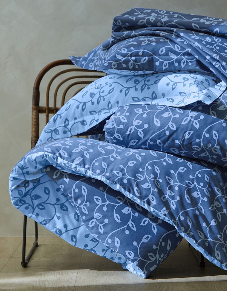 Linge de lit Héritage en coton à motifs volutes (bleu)