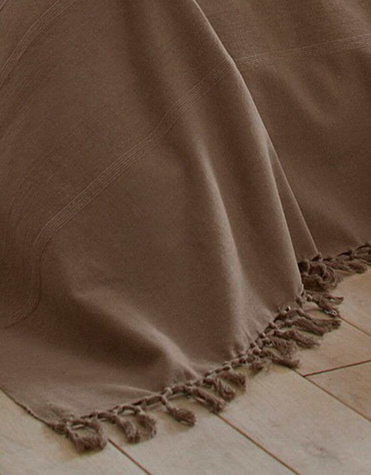 Plaid ou jeté uni coton tissage artisanal (taupe) Plaid ou jeté uni coton tissage artisanal (taupe)