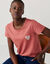 T-shirt uni brod&eacute; coeur manches courtes (bois de rose)