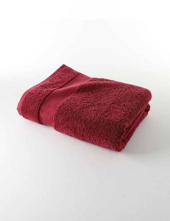Collection serviettes de bain unies 540g/m2 confort luxe  (lie de vin)