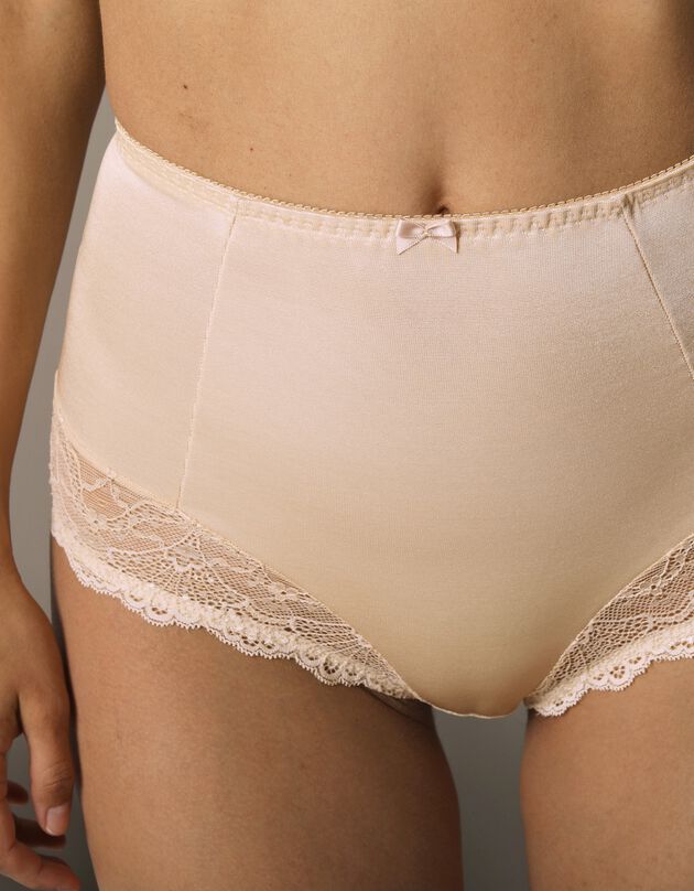 Gainette maille satinée et dentelle Salford - lot de 2 (coquillage + grenade)