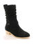 Bottes mi-hautes plissées à petit talon effet bois (noir)
