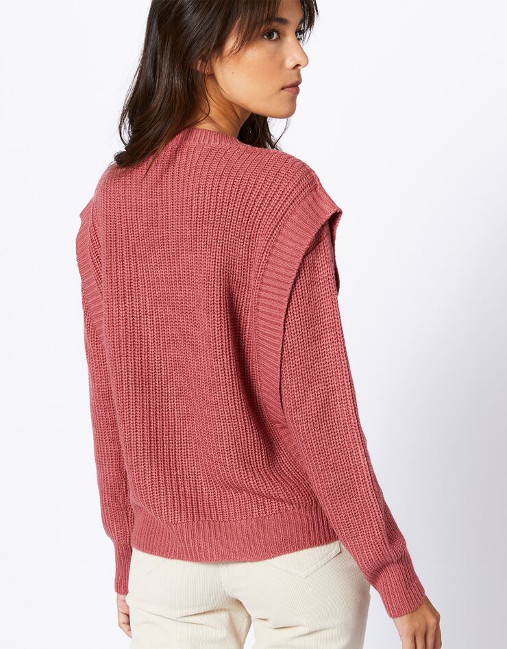 Pull manches longues maille fantaisie (bois de rose) Pull manches longues maille fantaisie (bois de rose)