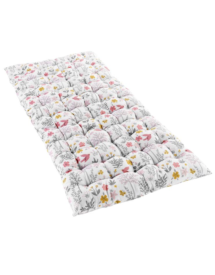 Long coussin de sol - Collection Fée des bois (blanc / rose) Long coussin de sol - Collection Fée des bois (blanc / rose)