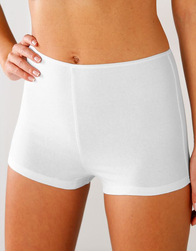 Boxer en coton extensible uni – Lot de 10  (blanc / noir)
