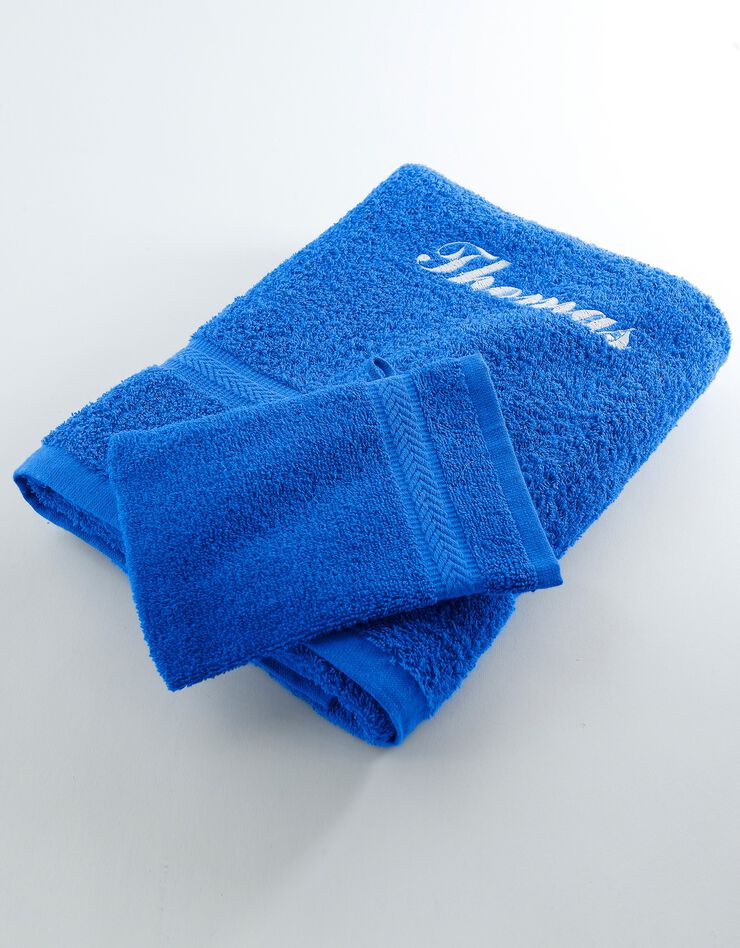Serviette éponge personnalisable confort moelleux (bleu dur)