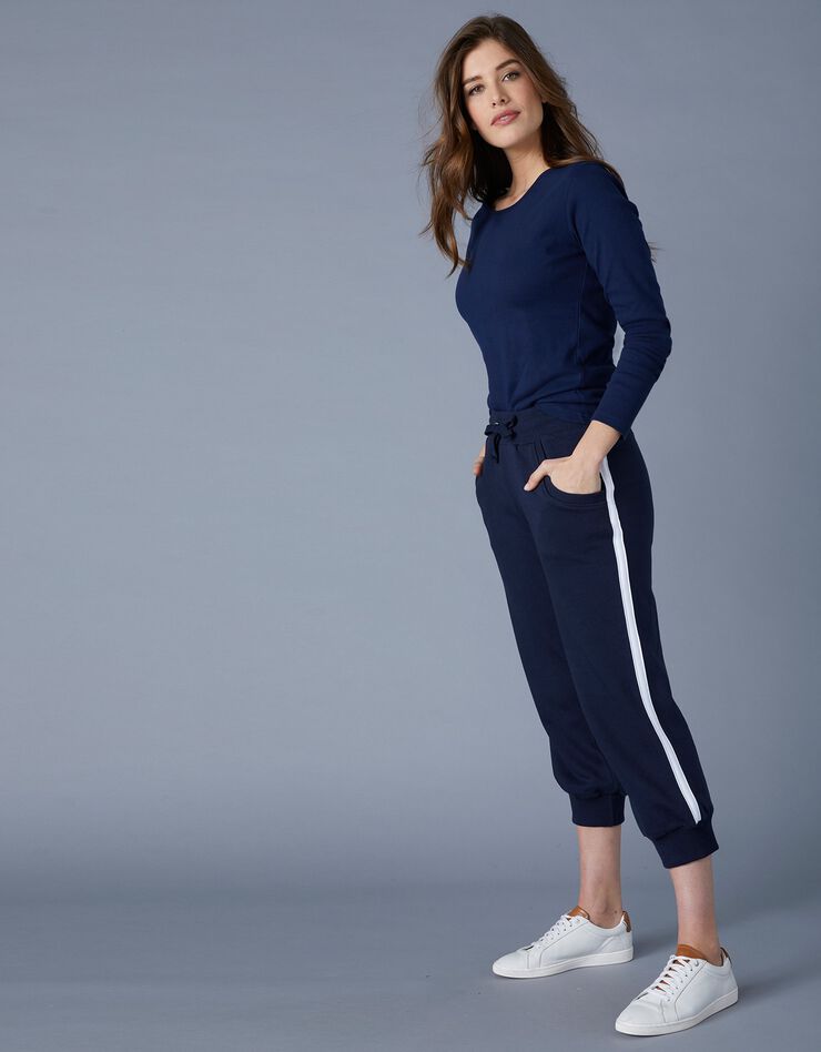 Pantacourt jogging bicolore (marine / blanc) Pantacourt jogging bicolore (marine / blanc)