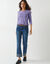 T-shirt uni col rond stretch (parme)