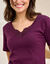 T-shirt chaleur manches courtes col en dentelle - lot de 2 (prune)