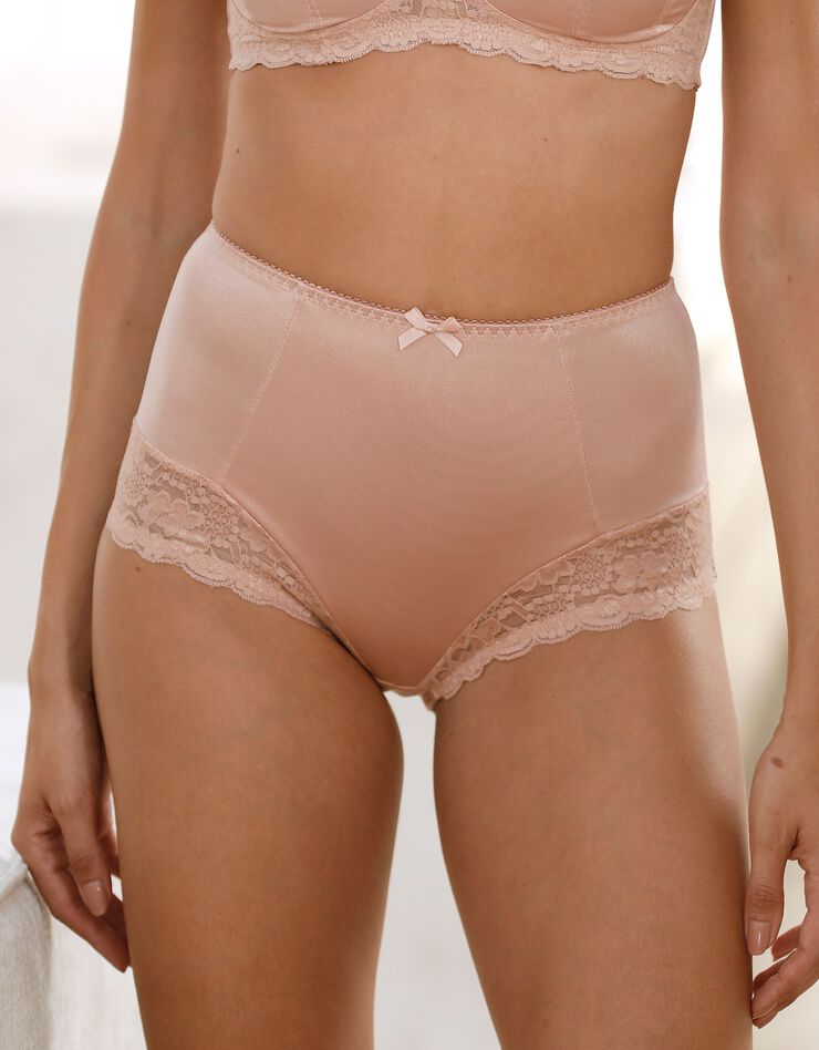 Gainette maille satinée et dentelle Avila - lot de 2 (pourpre + cuivre)