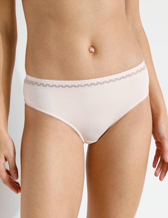 Culotte microfibre et tulle plumetis effet seconde peau forme midi Paia - lot de 2  (poudre)