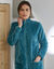 Robe de chambre zipp&eacute;e maille polaire textur&eacute;e (&eacute;meraude)