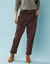 Pantalon 7/8ème en velours, Spécial Petites (chocolat)