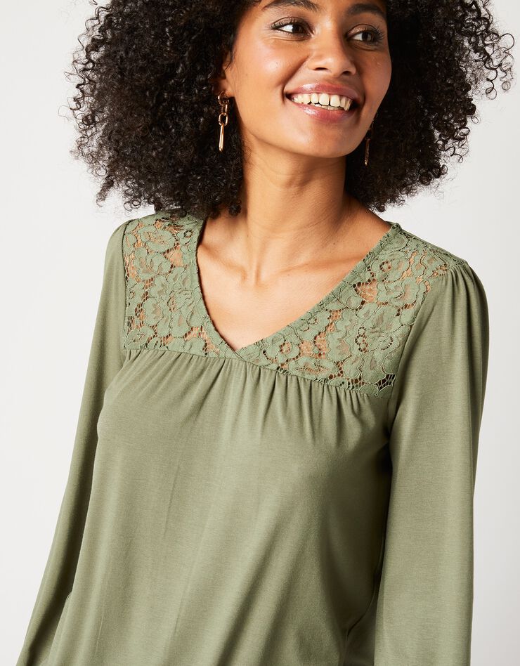 Tunique col V dentelle jersey (bronze) Tunique col V dentelle jersey (bronze)