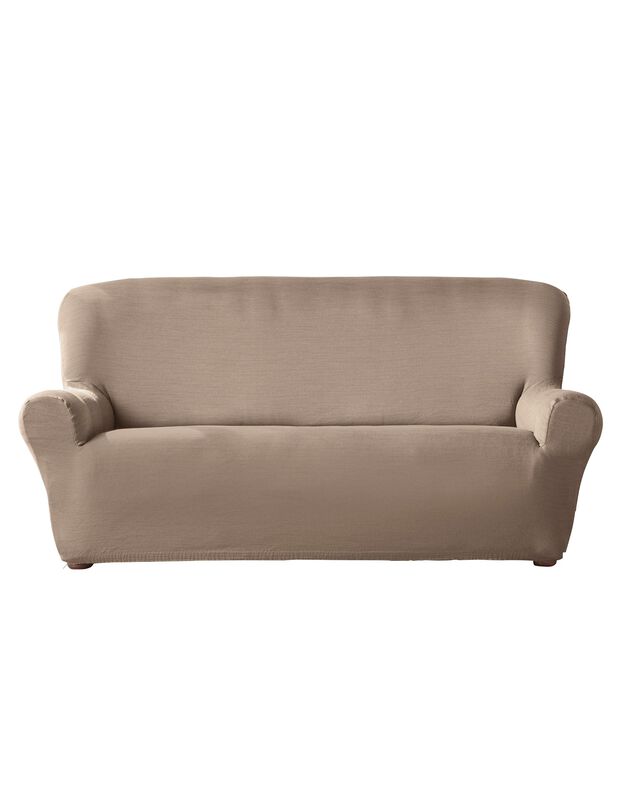 Housse extensible unie canapé fauteuil accoudoirs (taupe)