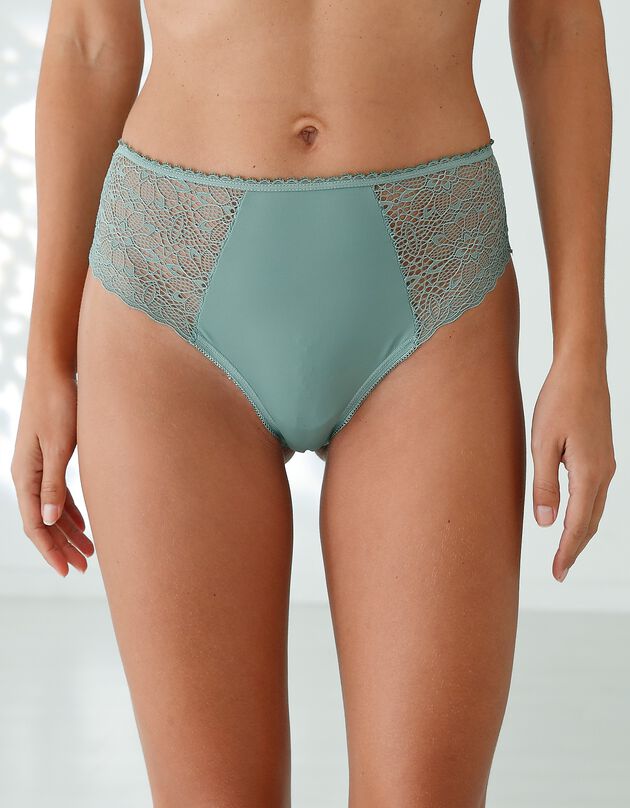 Culotte forme "tanga" taille haute - lot de 2 (kaki clair)