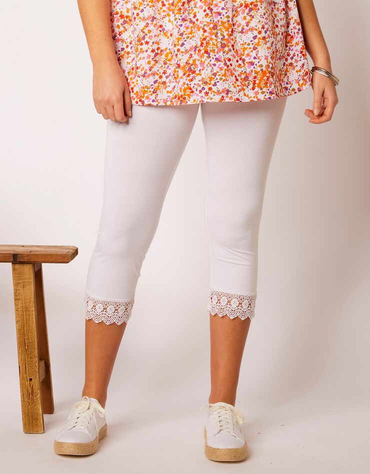 Legging 3/4 bas macramé (blanc) Legging 3/4 bas macramé (blanc)