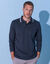 Polo uni maille piquée manches longues (marine)