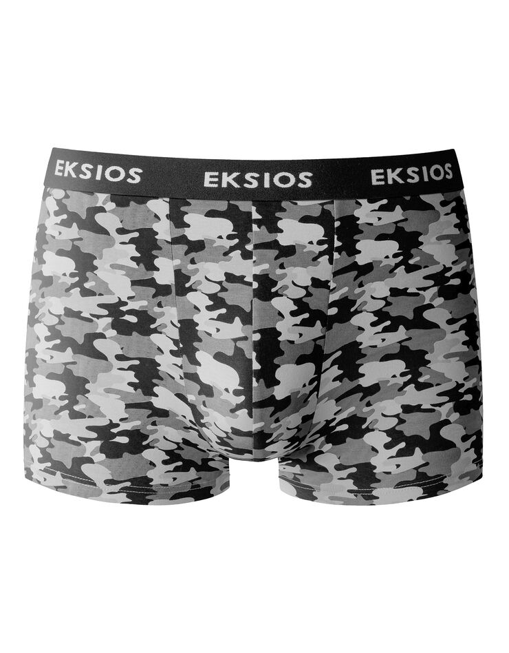 Boxer fermé élastiqué imprimé "camouflage" - lot de 4 (kaki / gris) Boxer fermé élastiqué imprimé "camouflage" - lot de 4 (kaki / gris)