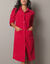 Peignoir polaire boutonn&eacute; (cerise)