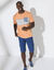 T-shirt rayé manches courtes (abricot)