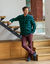 Pantalon chino élastiqué côtés - entrej. 82 cm (bordeaux)