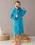 Peignoir enfant éponge bouclette à capuche (turquoise)