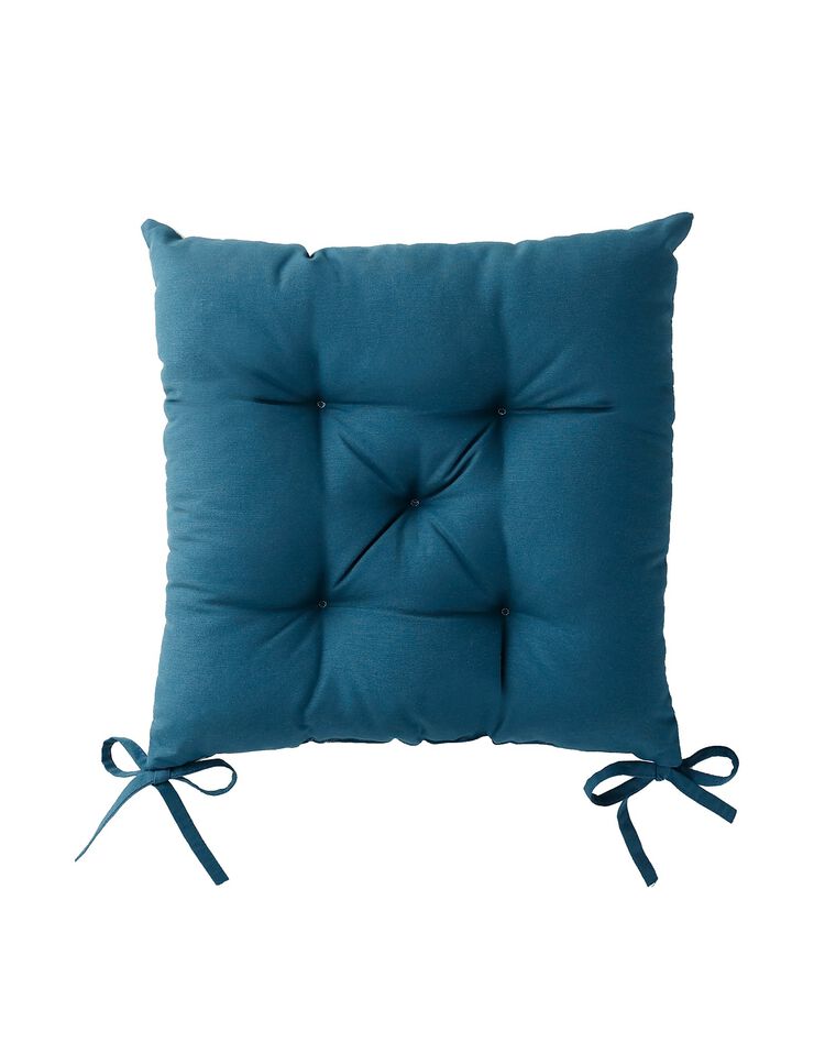 Galette de chaise carrée imprimé feuillage - lot de 2 (bleu)