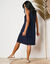 Robe plastron macramé (marine)