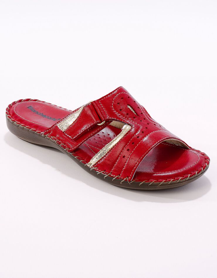 Mules confort en cuir ultra-souple - rouge (rouge)